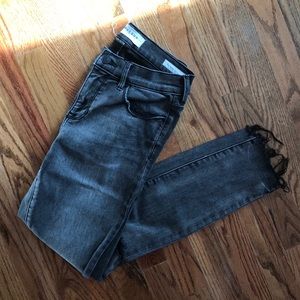 Faded Charcoal Black Wash Stretch Skinny Jeans